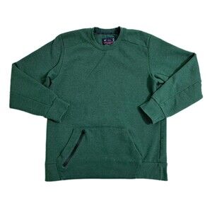 Russell Athletic Crewneck Sweatshirt Zip Pocket Mens Medium Green Sweater